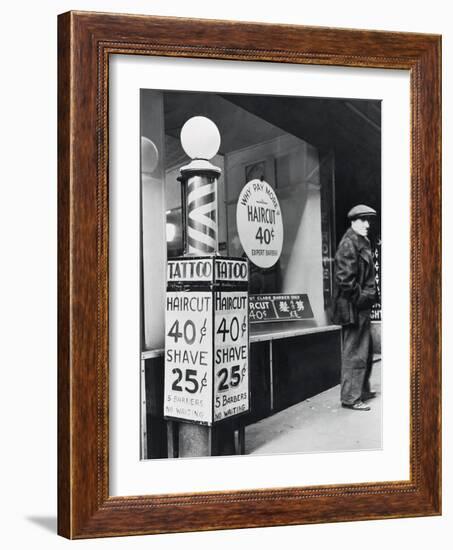 Barber Shop Storefront-null-Framed Photographic Print