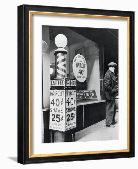 Barber Shop Storefront-null-Framed Photographic Print