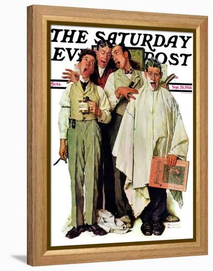 "Barbershop Quartet" Saturday Evening Post Cover, September 26,1936-Norman Rockwell-Framed Premier Image Canvas
