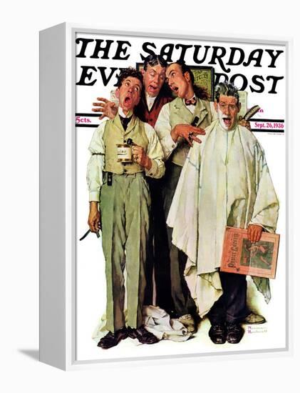 "Barbershop Quartet" Saturday Evening Post Cover, September 26,1936-Norman Rockwell-Framed Premier Image Canvas