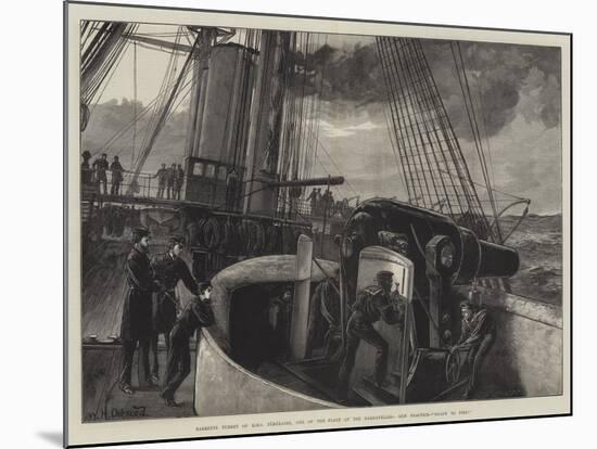 Barbette Turret of HMS Temeraire, One of the Fleet at the Dardanelles, Gun Practice, Ready to Fire!-William Heysham Overend-Mounted Giclee Print