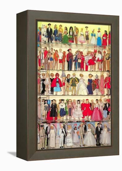 Barbie Doll Collection, Retro-null-Framed Stretched Canvas