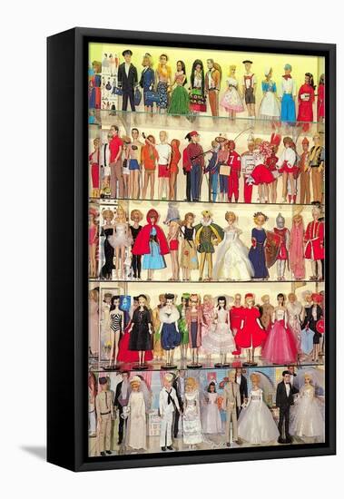 Barbie Doll Collection, Retro-null-Framed Stretched Canvas