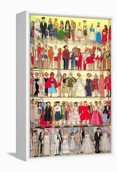 Barbie Doll Collection, Retro-null-Framed Stretched Canvas