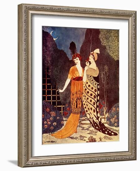 Barbier Two Ladies under the Crescent Moon-Vintage Apple Collection-Framed Giclee Print