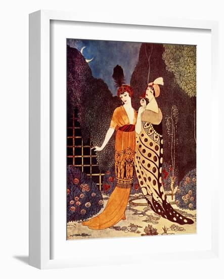 Barbier Two Ladies under the Crescent Moon-Vintage Apple Collection-Framed Giclee Print