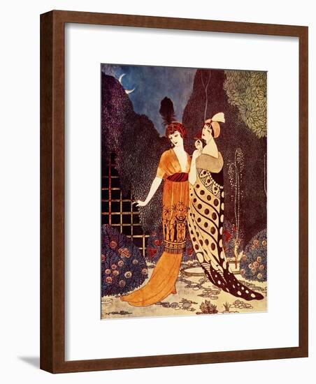 Barbier Two Ladies under the Crescent Moon-Vintage Apple Collection-Framed Giclee Print