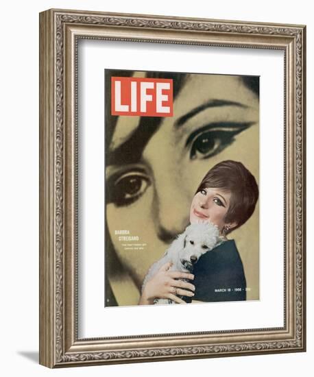 Barbra Streisand, March 18, 1966-Bill Eppridge-Framed Photographic Print