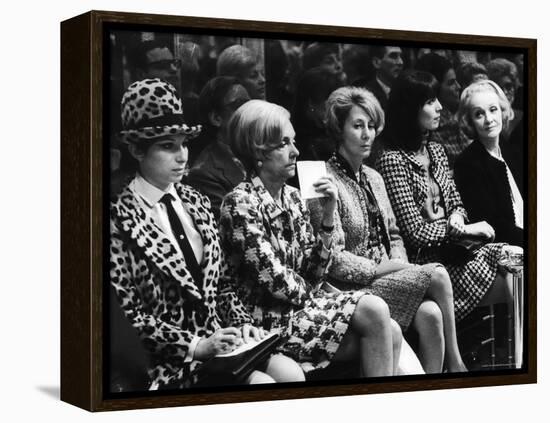 Barbra Streisand, Marlene Dietrich, Elsa Martinelli, Wearing Chanel Suits at Chanel Fashion Show-Bill Eppridge-Framed Premier Image Canvas