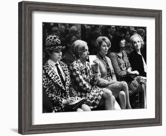 Barbra Streisand, Marlene Dietrich, Elsa Martinelli, Wearing Chanel Suits at Chanel Fashion Show-Bill Eppridge-Framed Premium Photographic Print