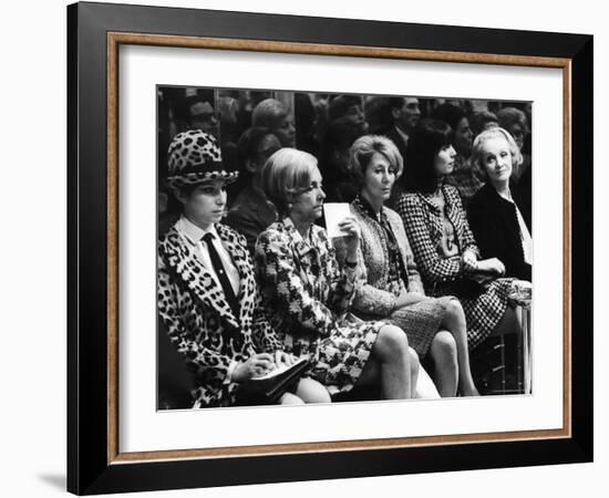 Barbra Streisand, Marlene Dietrich, Elsa Martinelli, Wearing Chanel Suits at Chanel Fashion Show-Bill Eppridge-Framed Premium Photographic Print