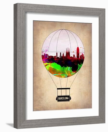 Barcelona Air Balloon 2-NaxArt-Framed Art Print