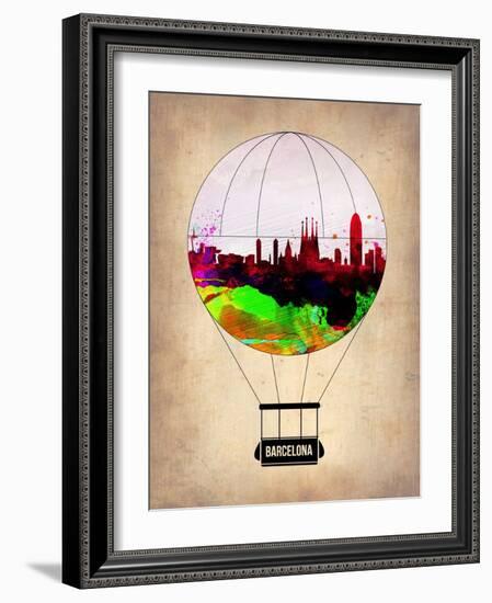 Barcelona Air Balloon 2-NaxArt-Framed Art Print