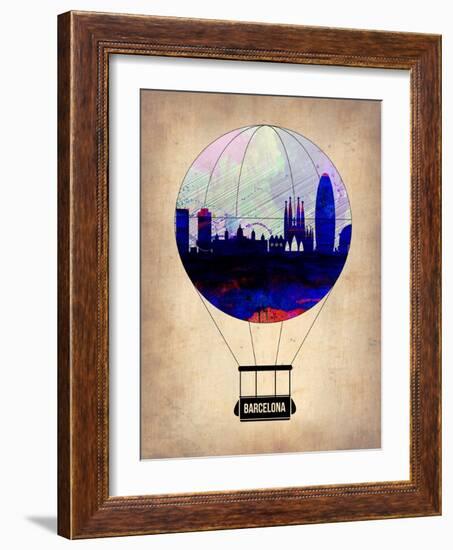 Barcelona Air Balloon-NaxArt-Framed Art Print