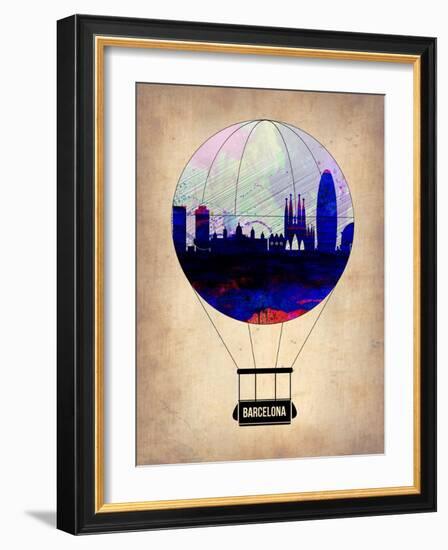 Barcelona Air Balloon-NaxArt-Framed Art Print
