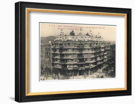 Barcelona: Gaudi's Casa Mila, Paseo De Gracia-null-Framed Photographic Print