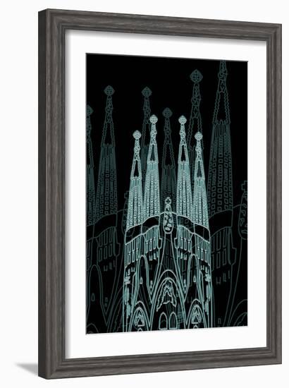 Barcelona Night-Cristian Mielu-Framed Art Print