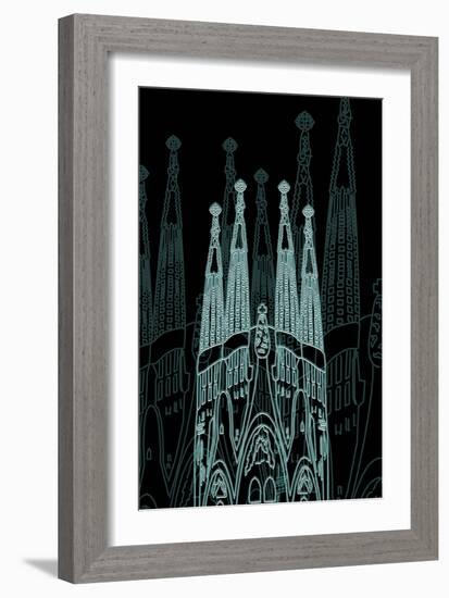 Barcelona Night-Cristian Mielu-Framed Art Print