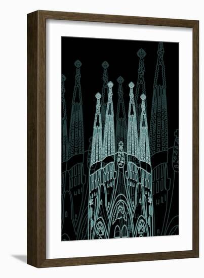 Barcelona Night-Cristian Mielu-Framed Art Print