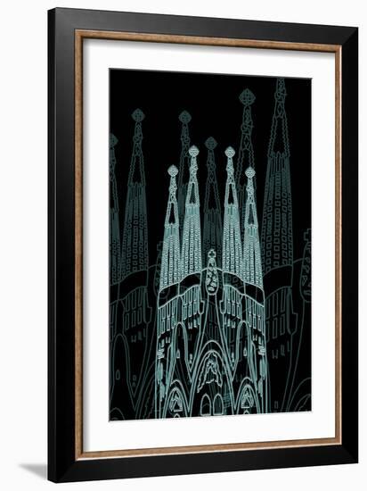 Barcelona Night-Cristian Mielu-Framed Art Print