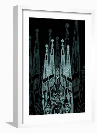 Barcelona Night-Cristian Mielu-Framed Art Print