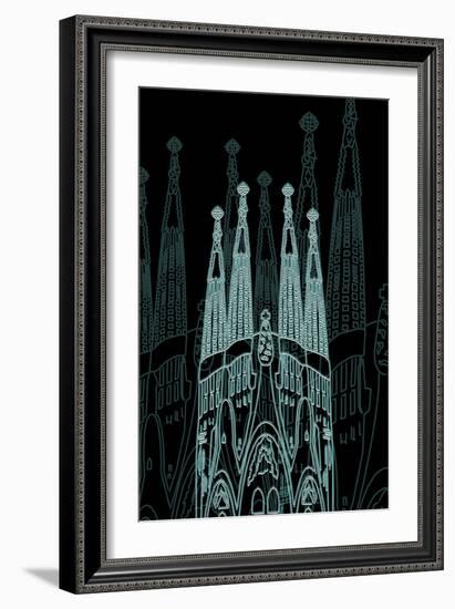 Barcelona Night-Cristian Mielu-Framed Art Print