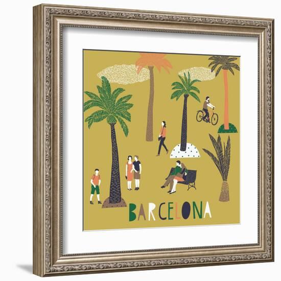 Barcelona Print Design-Lavandaart-Framed Art Print