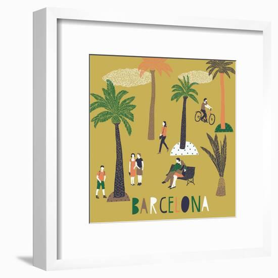 Barcelona Print Design-Lavandaart-Framed Art Print
