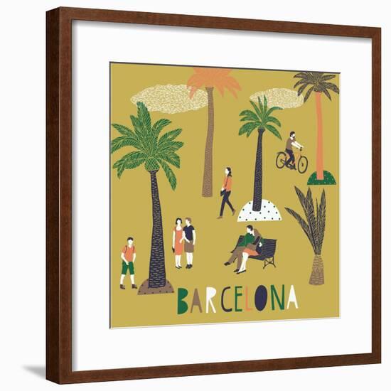 Barcelona Print Design-Lavandaart-Framed Premium Giclee Print