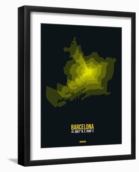 Barcelona Radiant Map 1-NaxArt-Framed Art Print