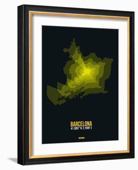 Barcelona Radiant Map 1-NaxArt-Framed Art Print