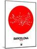 Barcelona Red Subway Map-NaxArt-Mounted Art Print