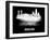 Barcelona Skyline Brush Stroke - White-NaxArt-Framed Art Print