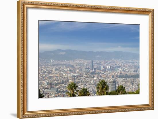 Barcelona Skyline from Montjuic.-Jon Hicks-Framed Photographic Print