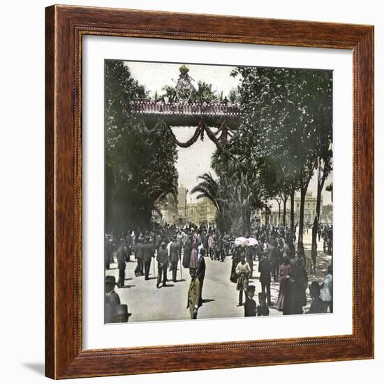 Barcelona (Spain), Celebration of 1888, Rambla De Canaletas-Leon, Levy et Fils-Framed Photographic Print