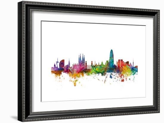 Barcelona Spain Skyline-Michael Tompsett-Framed Premium Giclee Print