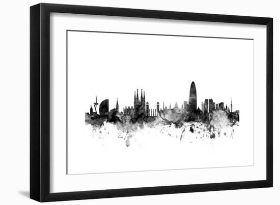 Barcelona Spain Skyline-Michael Tompsett-Framed Art Print