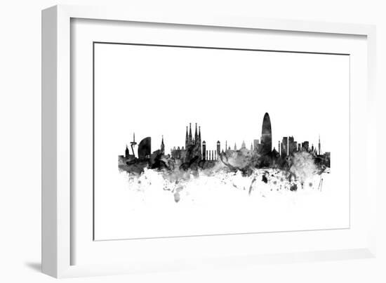 Barcelona Spain Skyline-Michael Tompsett-Framed Art Print