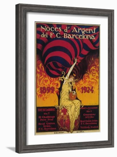 Barcelona, Spain - Soccer Promo Poster-Lantern Press-Framed Art Print