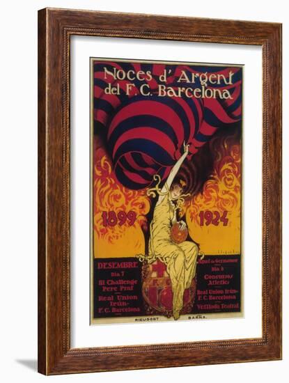 Barcelona, Spain - Soccer Promo Poster-Lantern Press-Framed Art Print