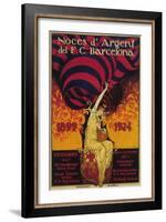 Barcelona, Spain - Soccer Promo Poster-Lantern Press-Framed Art Print