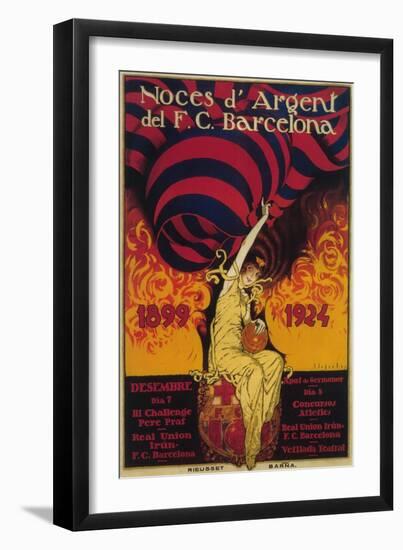 Barcelona, Spain - Soccer Promo Poster-Lantern Press-Framed Art Print