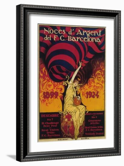 Barcelona, Spain - Soccer Promo Poster-Lantern Press-Framed Art Print