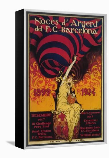Barcelona, Spain - Soccer Promo Poster-Lantern Press-Framed Stretched Canvas