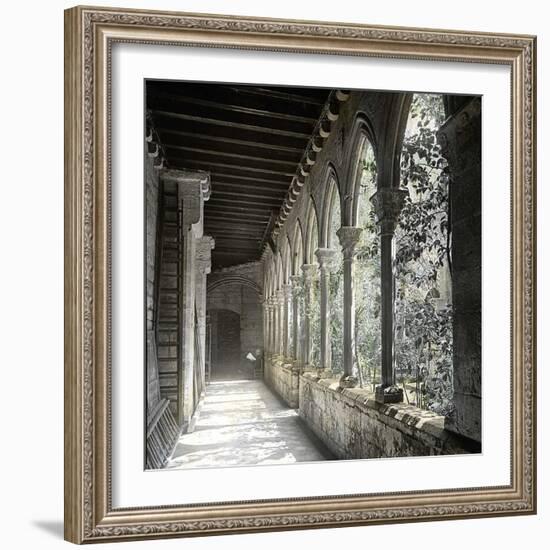 Barcelona (Spain), the Cloister of Saint Anne's Church-Leon, Levy et Fils-Framed Photographic Print