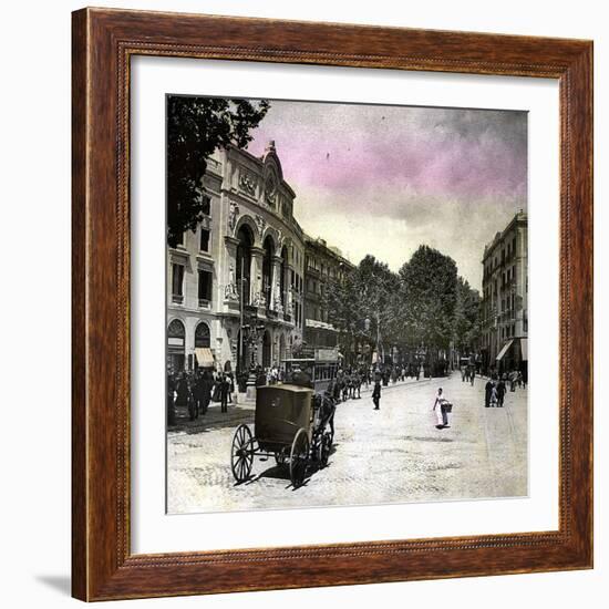 Barcelona (Spain), the Main Theater-Leon, Levy et Fils-Framed Photographic Print