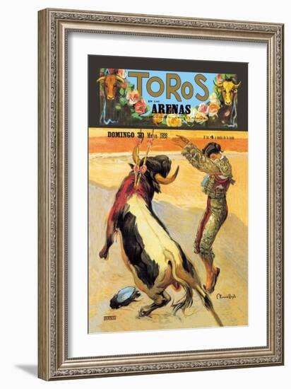 Barcelona: Toros En las Arenas-A. Gual-Framed Art Print