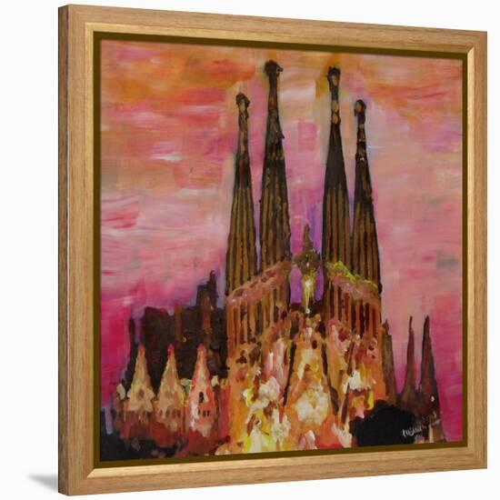 Barcelona with Sagrada Familia and Vanilla Sky-Markus Bleichner-Framed Stretched Canvas