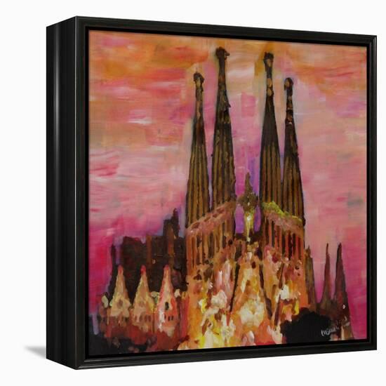 Barcelona with Sagrada Familia and Vanilla Sky-Markus Bleichner-Framed Stretched Canvas