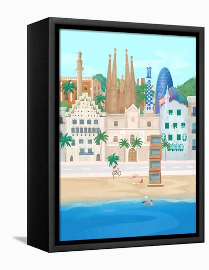 Barcelona-Petra Lizde-Framed Premier Image Canvas